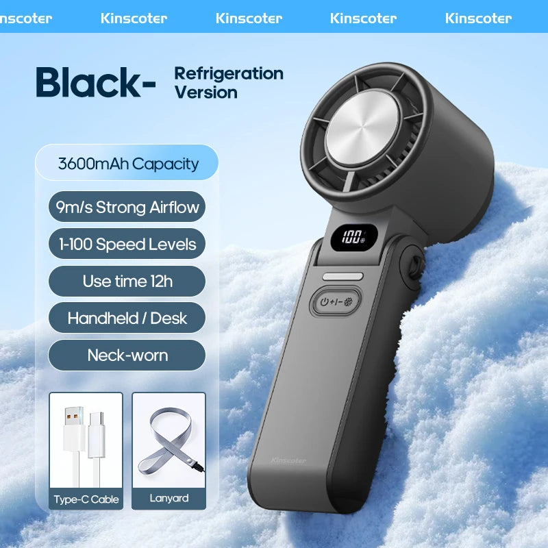 Portable 3600mAh Handheld Fan with Turbo