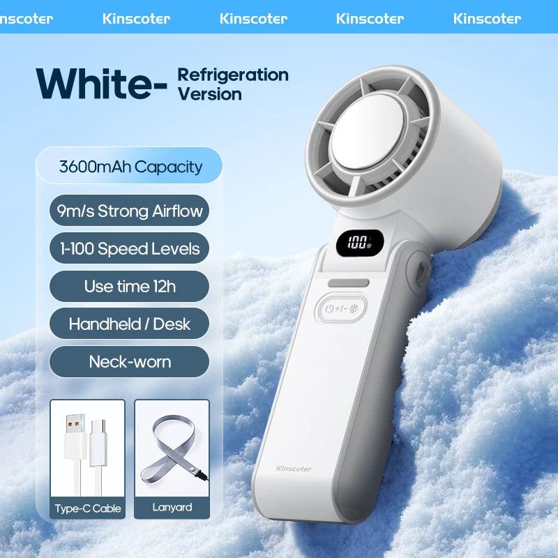 Portable 3600mAh Handheld Fan with Turbo